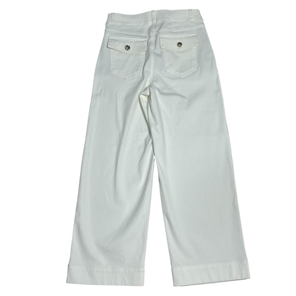 Spanx Stretch Twill Cropped Wide Leg Pant-Bright White Size Medium Style 20312R - Picture 2 of 9
